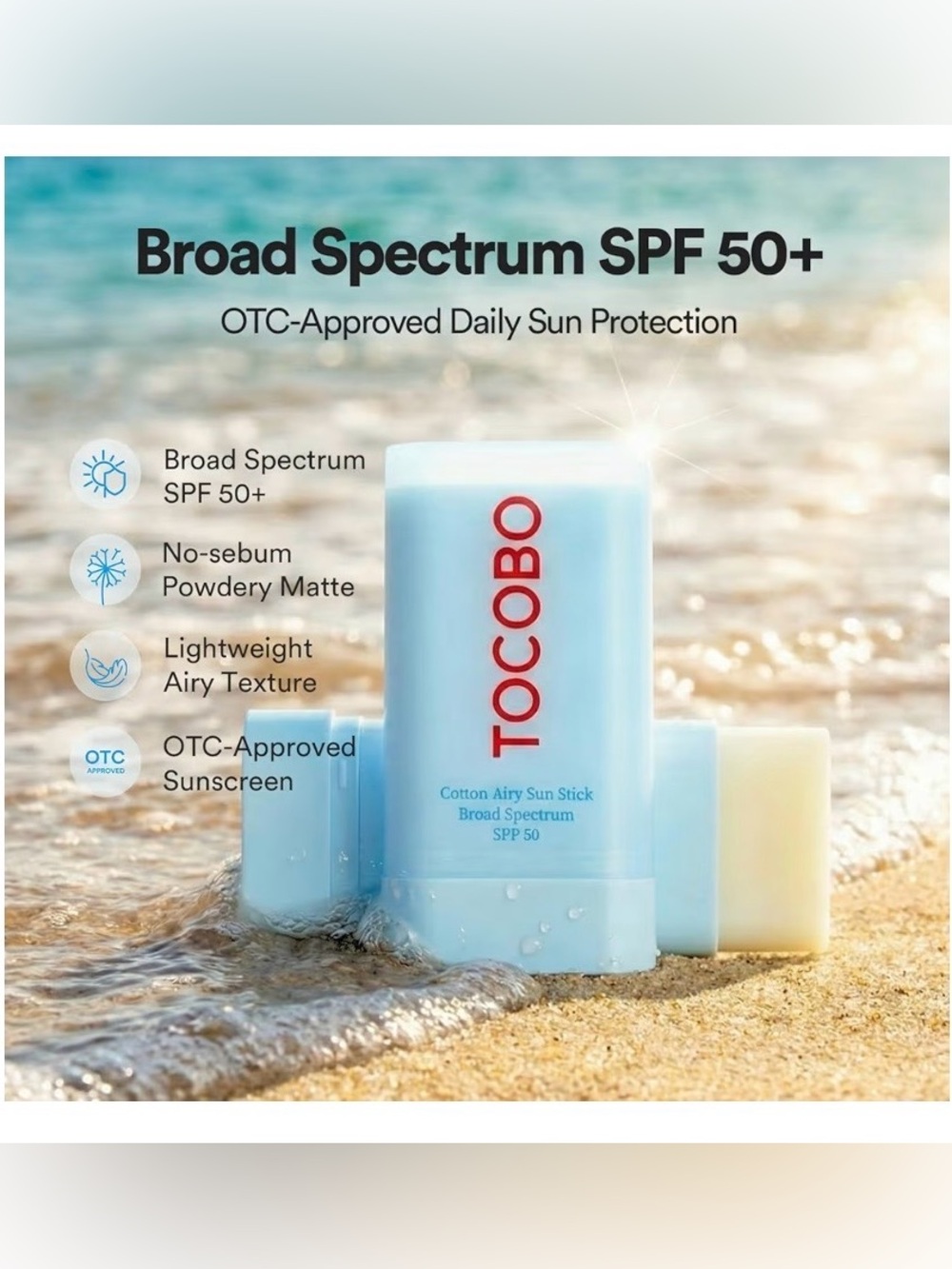 TOCOBO Cotton Airy Sun Stick SPF 50 New K Beauty